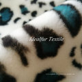 Blue Leopard Print Rabbit Fake Fur